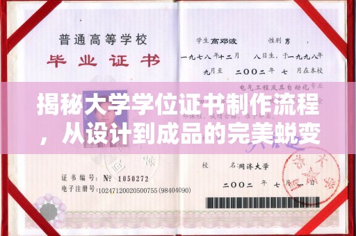 礼县揭秘大学学位证书制作流程，从设计到成品的完美蜕变