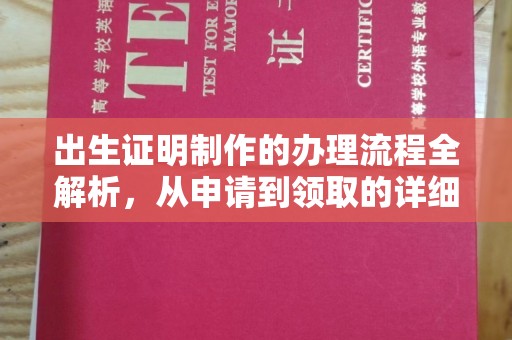 礼县出生证明制作的办理流程全解析，从申请到领取的详细指南